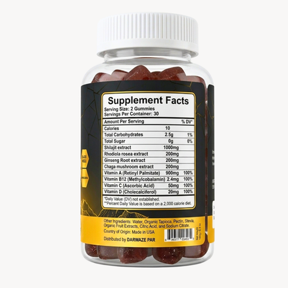 Shilajit Gummies – شيلاجيت جاميز طبيعي | Energy, Stamina & Daily Wellness Gummies