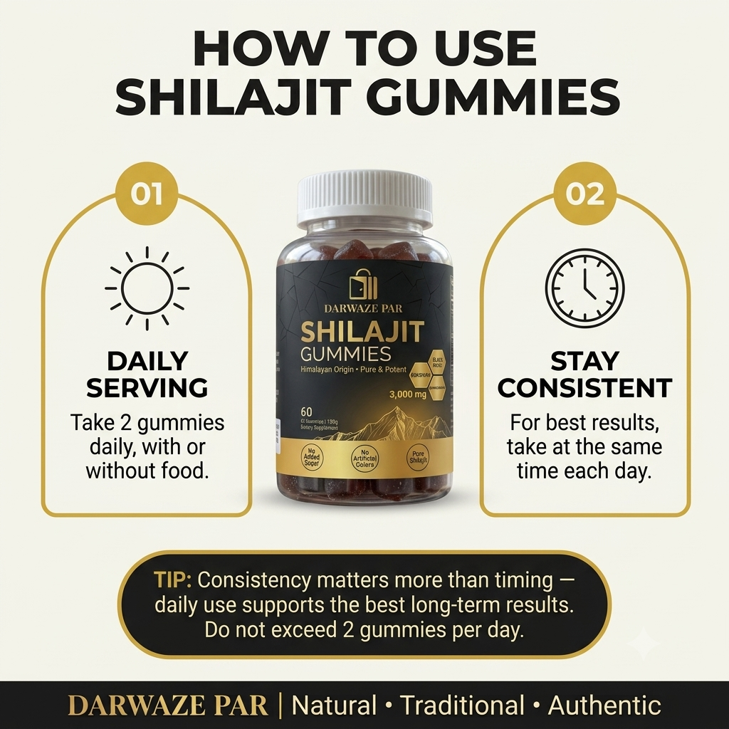 Shilajit Gummies – شيلاجيت جاميز طبيعي | Energy, Stamina & Daily Wellness Gummies