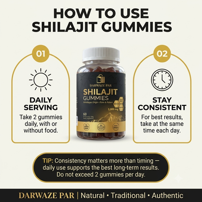 Shilajit Gummies – شيلاجيت جاميز طبيعي | Energy, Stamina & Daily Wellness Gummies