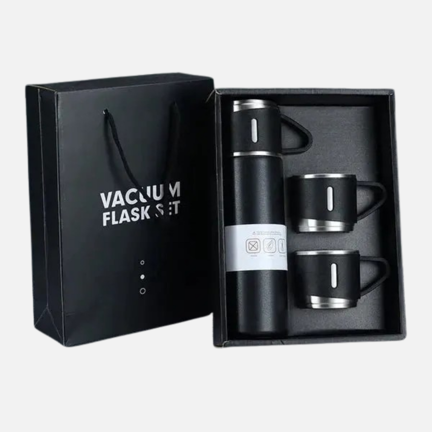 Vacuum Flask Gift Set – Stainless Steel Hot & Cold Thermos with Cups (Insulated Travel Set)